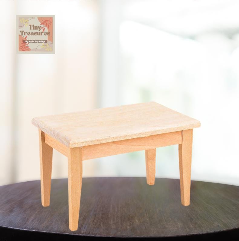 Miniature Wooden Table and Chairs Set – Dollhouse 1:12 Scale Furniture, Handmade Tiny Wood Dining Set