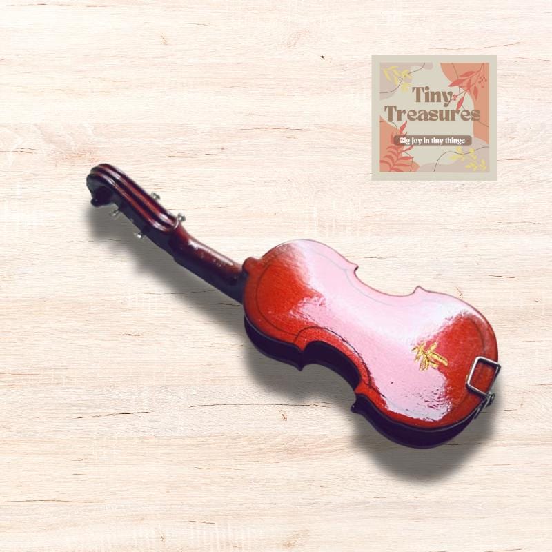 Miniature Violin – 1 12 & 1 6 Scale Dollhouse Instrument, Tiny Violin for Collectors, Handmade Mini Music Decor /Custom Engraving
