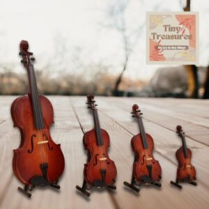 Miniature Violin – 1 12 & 1 6 Scale Dollhouse Instrument, Tiny Violin for Collectors, Handmade Mini Music Decor /Custom Engraving