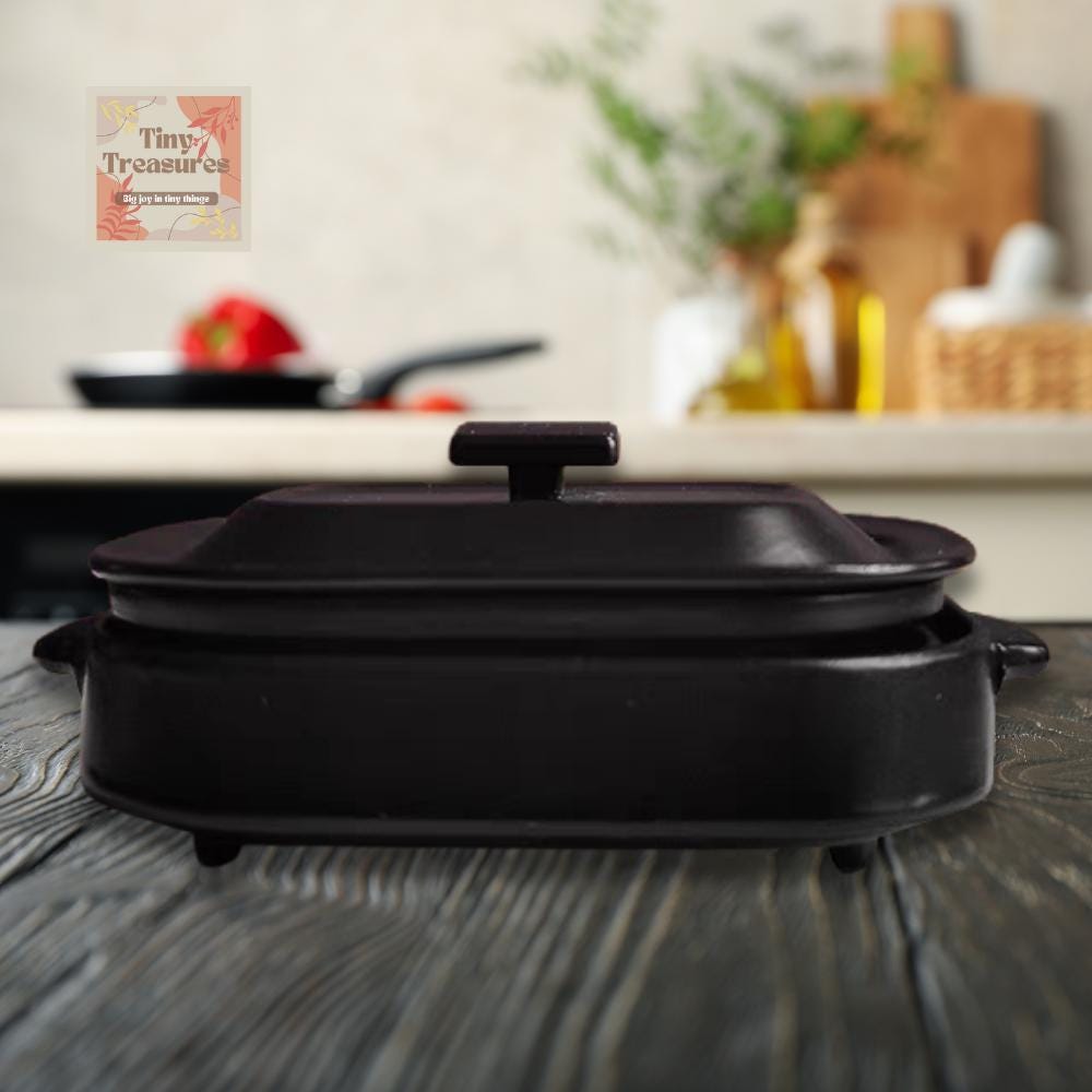 Miniature Cooking Pot & Grill Pan Set – 1:12 Scale Dollhouse Kitchenware – Tiny Cookware for Mini Food Display