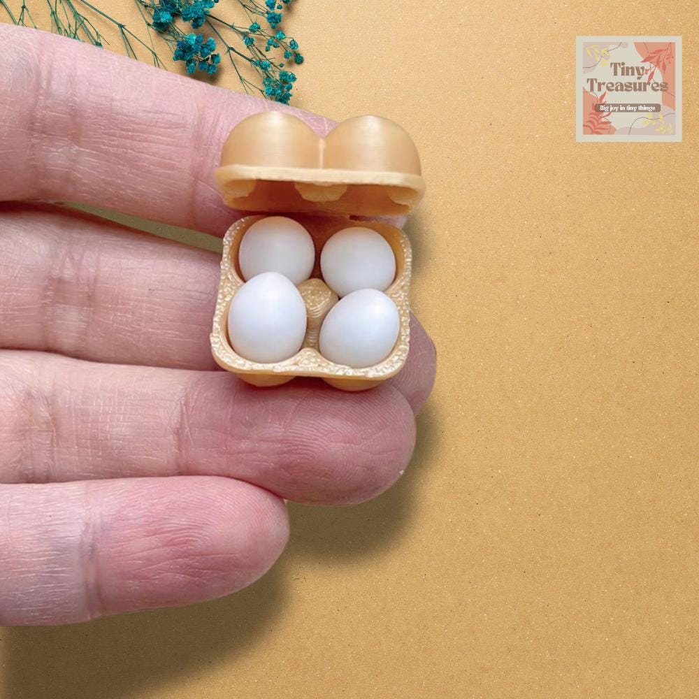Miniature Eggs Set – 1:12 Scale Dollhouse Food, Basket / Tray Options, Quail / Chicken Eggs