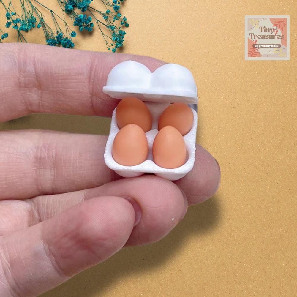 Miniature Eggs Set – 1:12 Scale Dollhouse Food, Basket / Tray Options, Quail / Chicken Eggs
