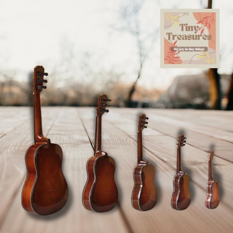 Miniature Guitar –13cm-25cm/ 1 6 & 1 12 Scale Dollhouse Musical Instrument, Collectible Mini Guitar Decor, Handmade Tiny Guitar