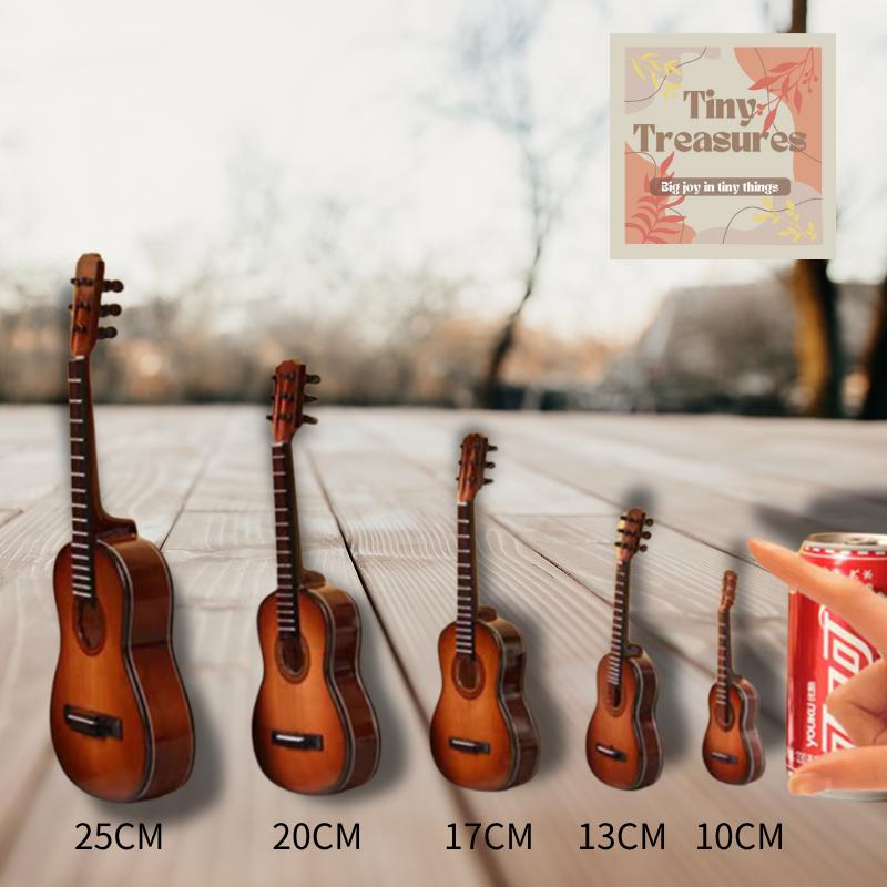 Miniature Guitar –13cm-25cm/ 1 6 & 1 12 Scale Dollhouse Musical Instrument, Collectible Mini Guitar Decor, Handmade Tiny Guitar