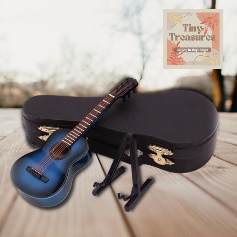 Miniature Guitar –13cm-25cm/ 1 6 & 1 12 Scale Dollhouse Musical Instrument, Collectible Mini Guitar Decor, Handmade Tiny Guitar