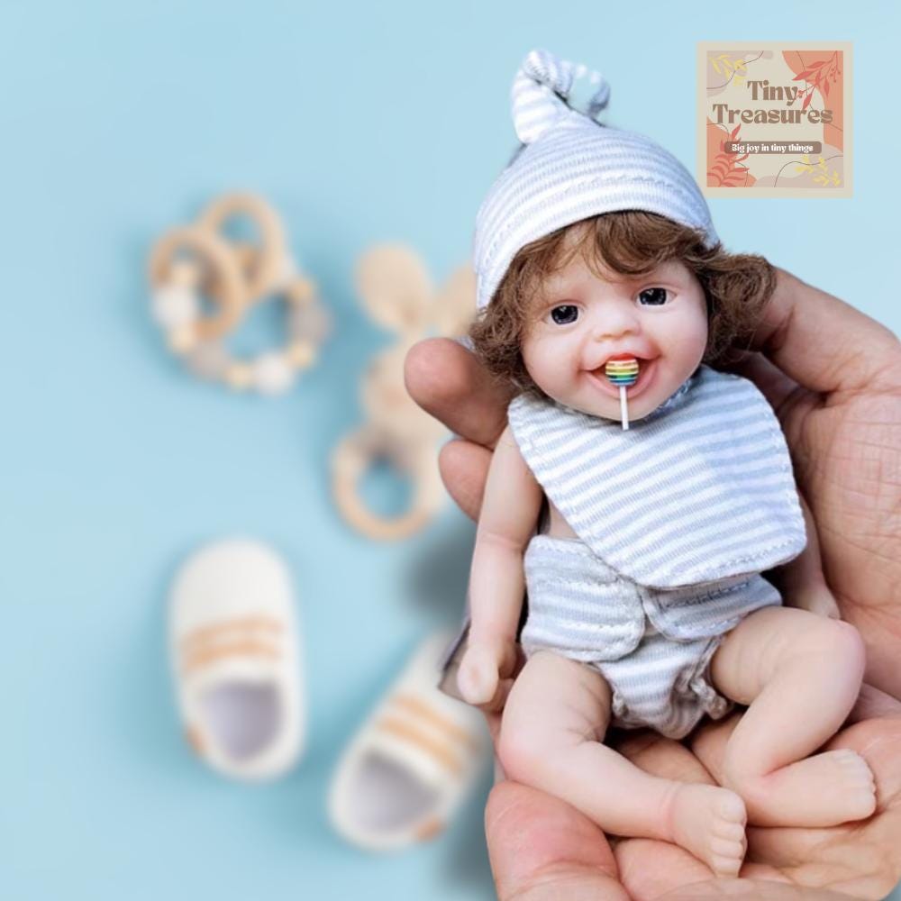 Miniature Doll 6-Inch Mini Silicone Babies – 6 Styles, Custom Gender 1:12 Scale Dollhouse