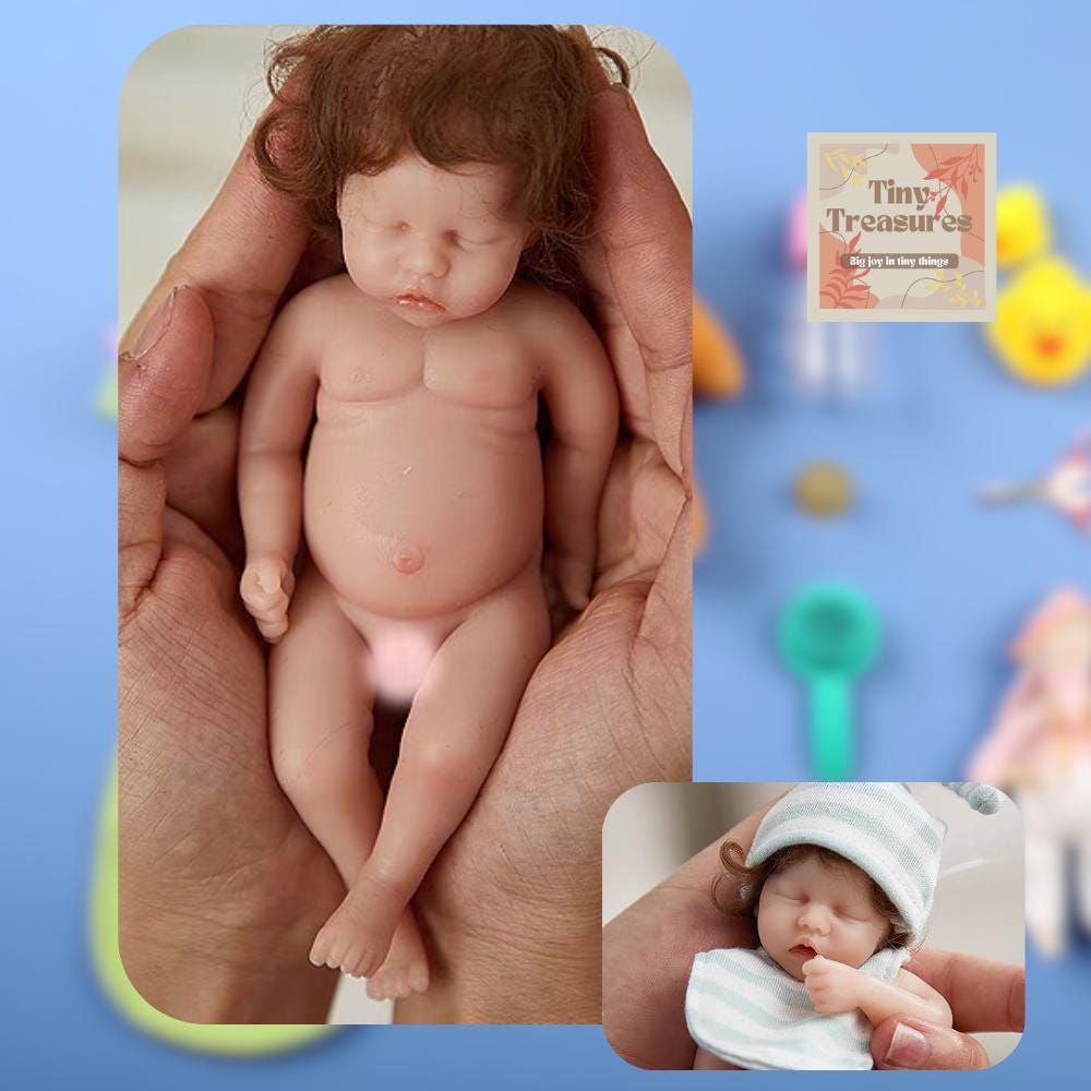 Miniature Doll 6-Inch Mini Silicone Babies – 6 Styles, Custom Gender 1:12 Scale Dollhouse