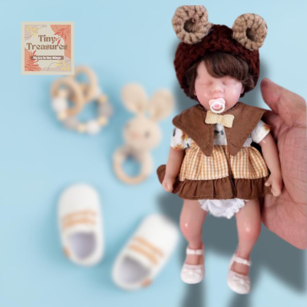 Miniature Doll 6-Inch Mini Silicone Babies – 6 Styles, Custom Gender 1:12 Scale Dollhouse
