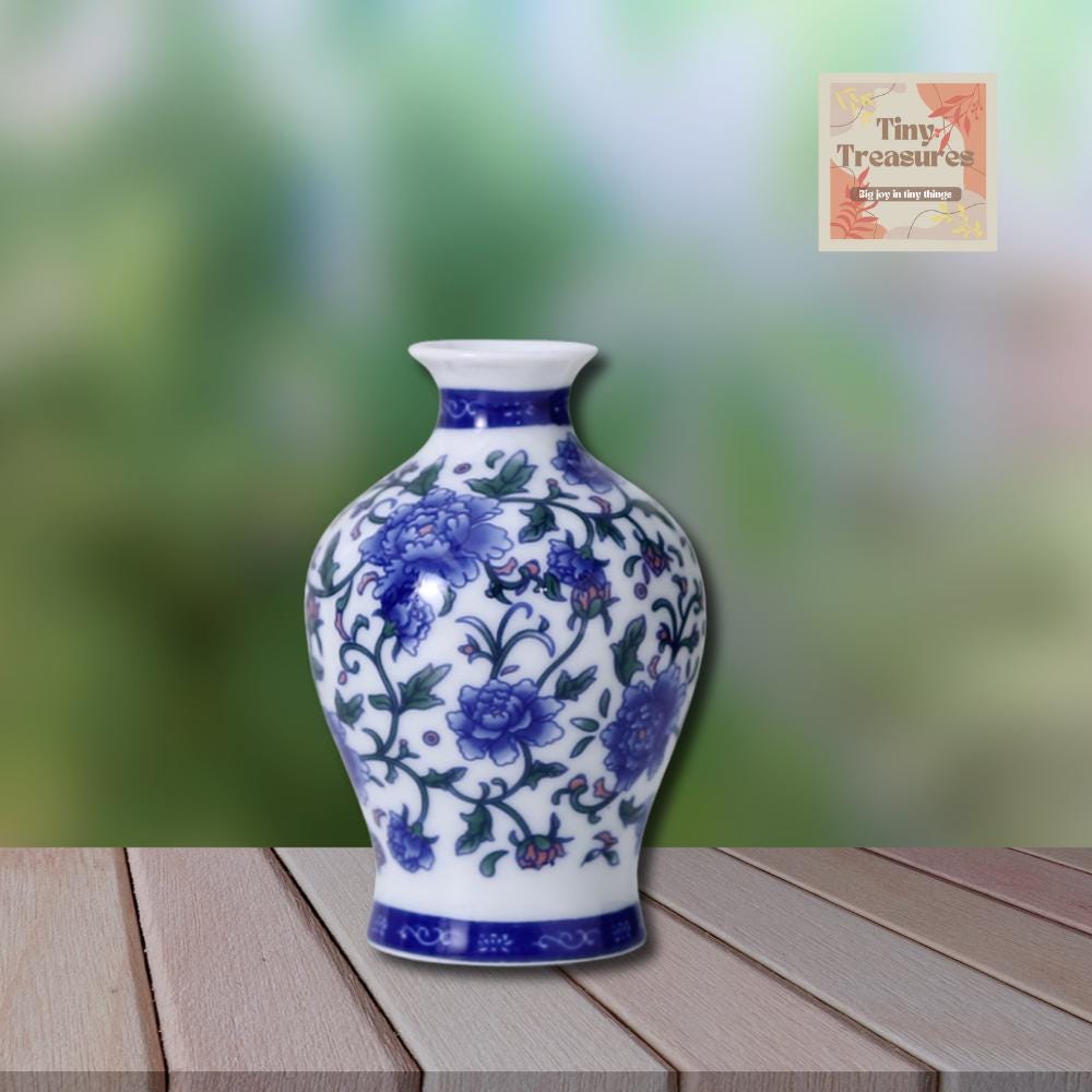 Miniature Mini Ceramic Vases – 5 Unique Styles, 1:12 Scale Dollhouse Decor