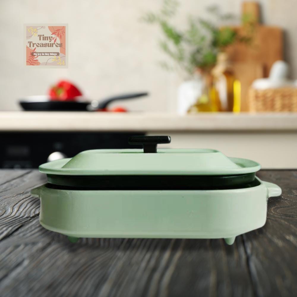 Miniature Cooking Pot & Grill Pan Set – 1:12 Scale Dollhouse Kitchenware – Tiny Cookware for Mini Food Display