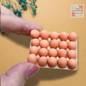 Miniature Eggs Set – 1:12 Scale Dollhouse Food, Basket / Tray Options, Quail / Chicken Eggs