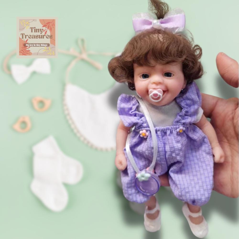 Miniature Doll 6-Inch Mini Silicone Babies – 6 Styles, Custom Gender 1:12 Scale Dollhouse