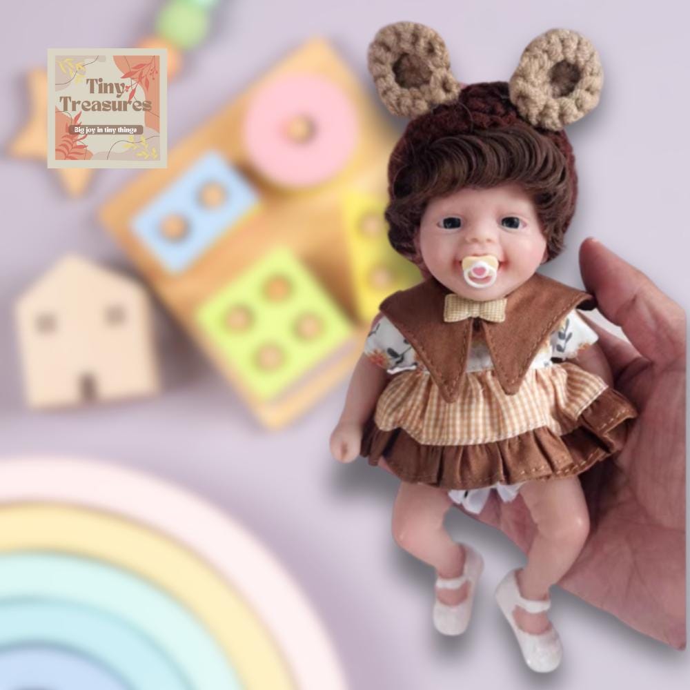 Miniature Doll 6-Inch Mini Silicone Babies – 6 Styles, Custom Gender 1:12 Scale Dollhouse