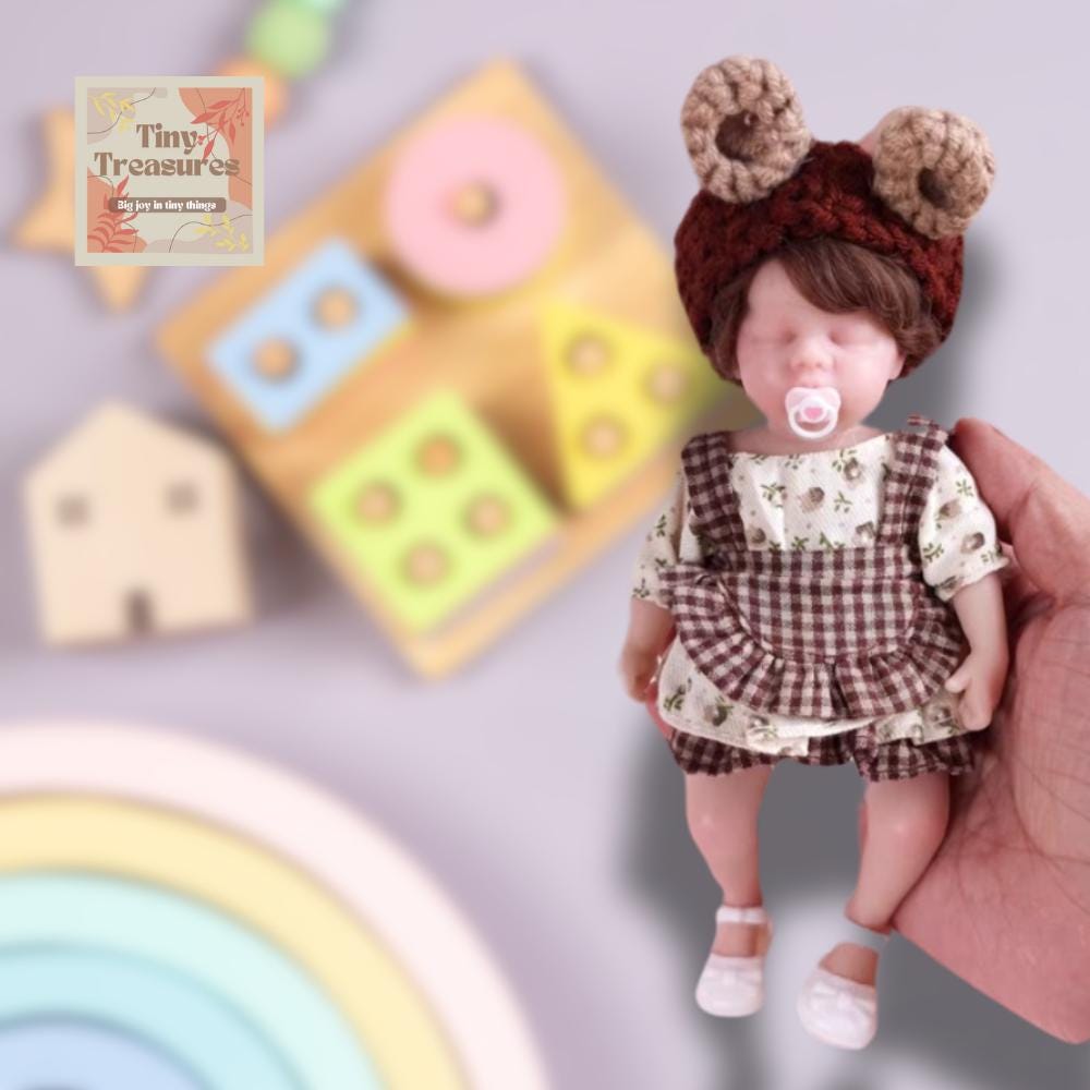 Miniature Doll 6-Inch Mini Silicone Babies – 6 Styles, Custom Gender 1:12 Scale Dollhouse