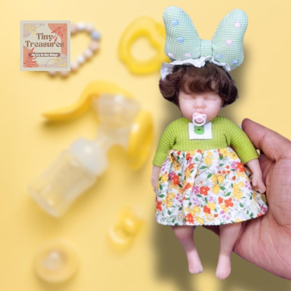 Miniature Doll 6-Inch Mini Silicone Babies – 6 Styles, Custom Gender 1:12 Scale Dollhouse