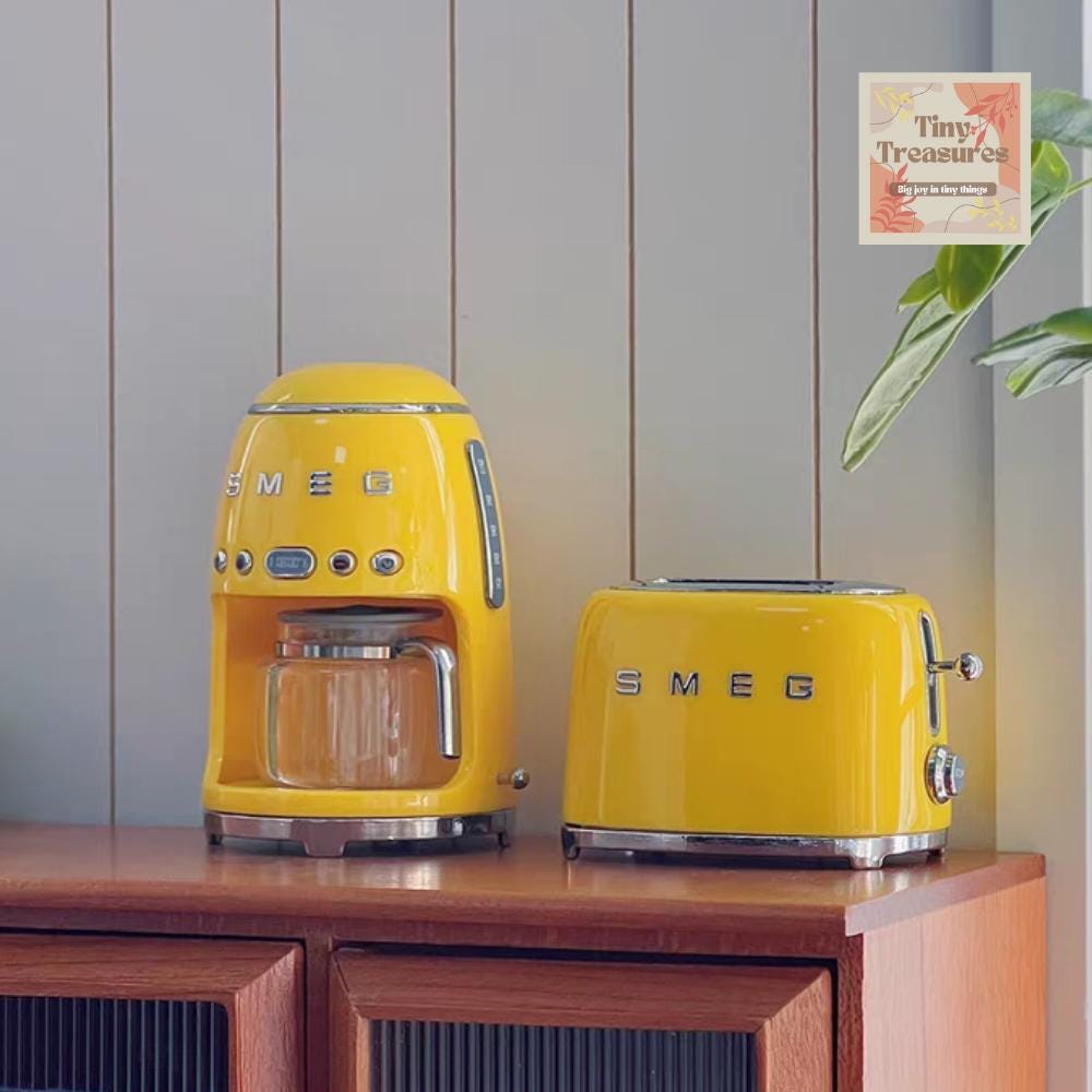 Miniature Kitchen Set – Kettle, Toaster, Coffee Maker, 6 Colors, 1:12 Scale Dollhouse