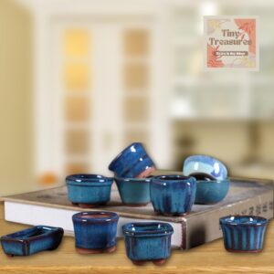 Miniature Yixing Zisha Rectangular Planter – 1:12 Scale Glazed Purple Clay Bonsai Pot (2.28in x 1.18in x 0.67in) | Tiny Succulent Flowerpot