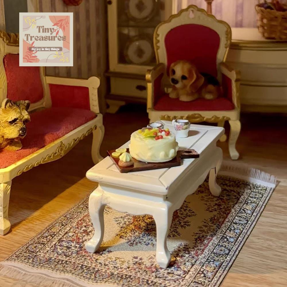 Miniature Dollhouse Rug, Persian Turkish Rug – Handmade 1/6 1/10 1/12 Scale Carpet for Tiny Homes / Dioramas