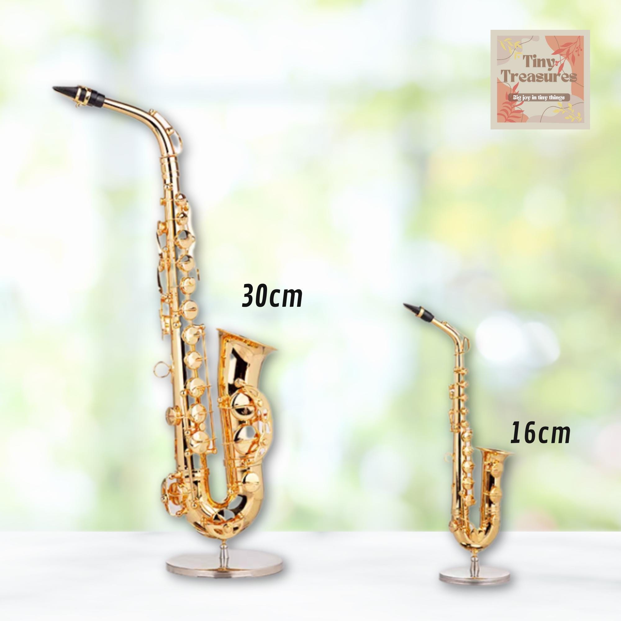 Miniature Saxophone Model – 1:12 & 1 6 Scale – 2 Sizes (16cm / 30cm) – Personalized Music Gift – Custom Engraving Available – Jazz Decor