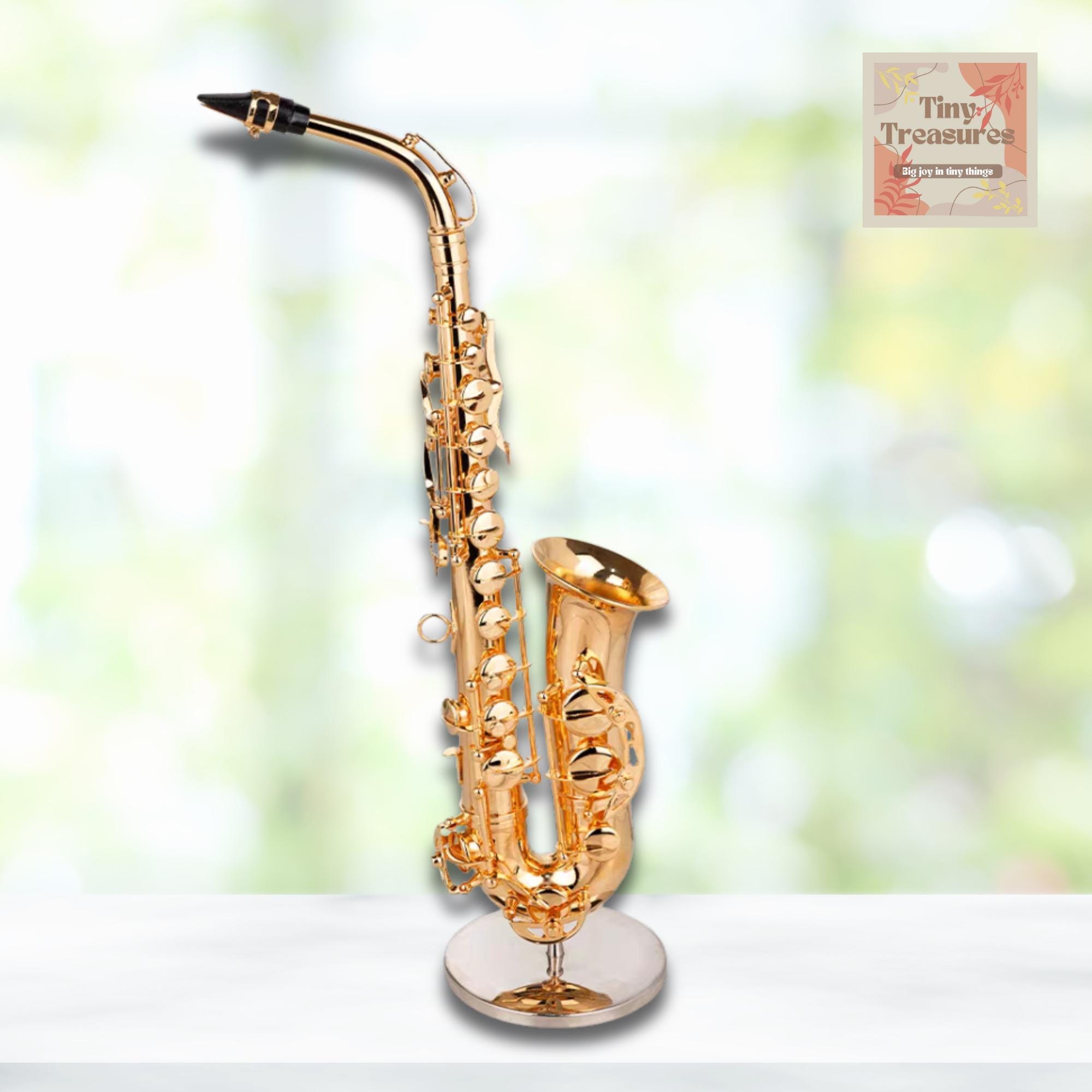 Miniature Saxophone Model – 1:12 & 1 6 Scale – 2 Sizes (16cm / 30cm) – Personalized Music Gift – Custom Engraving Available – Jazz Decor