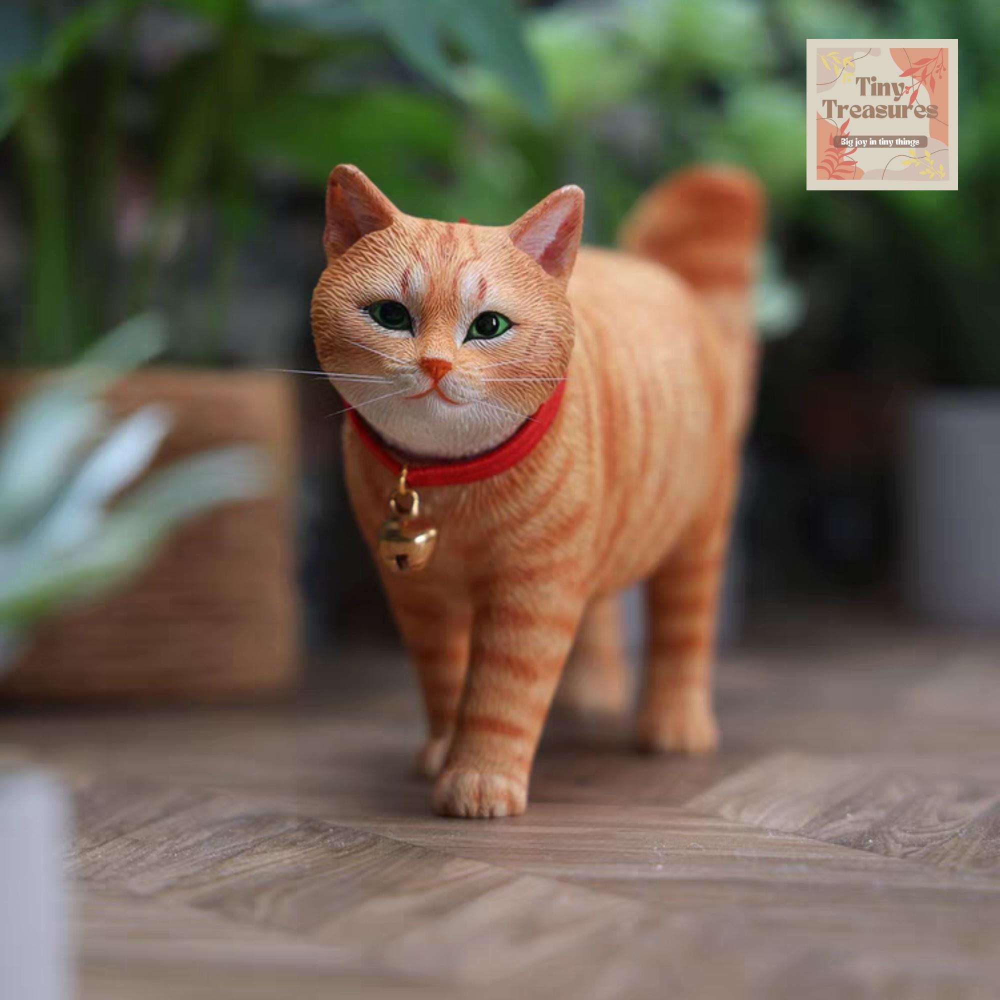 Miniature Resin Cat Figurines – 8 Styles Dollhouse Curled or Upright Tail Cat – 1:6 Scale Pet Model for Collectors