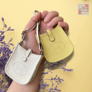 Miniature 1:6 Leather Bag Keychain – Tiny Handbag Charm, Earphone Pouch & Purse Pendant